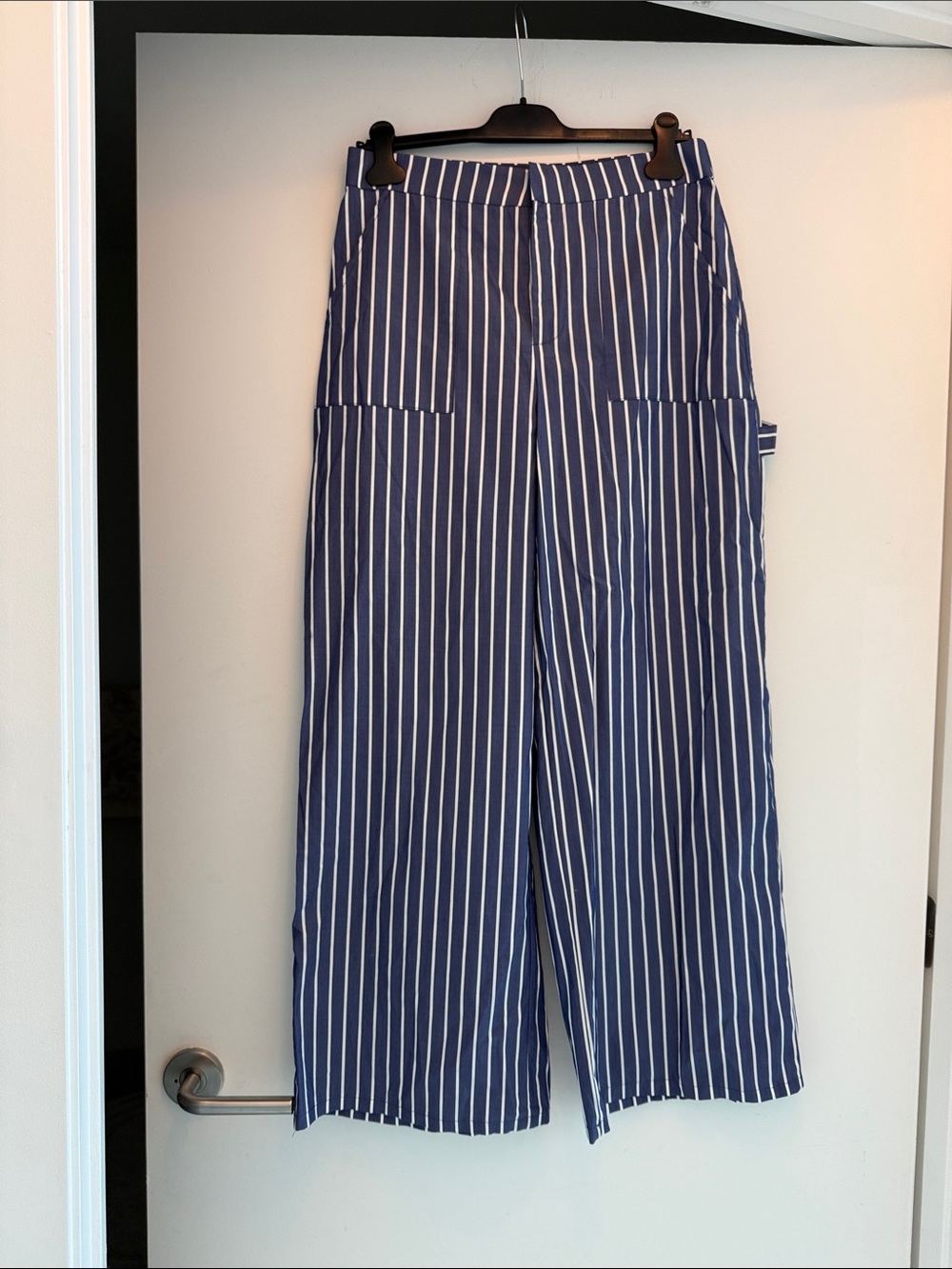 Forever 21 Navy and White Vertical Stripe Cargo Pants